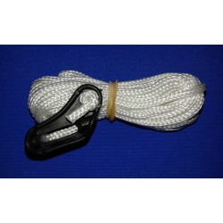 2.5mm white polypropylene guyline with plastic slider